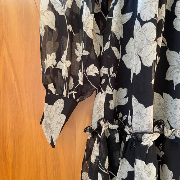 Mango MNG Floral Long Sleeve Mini Dress - Picture 9 of 13